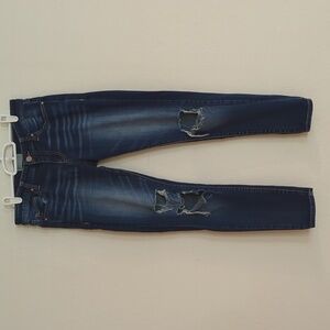 BKE Denim Stella Ankle Skinny Dark Wash Distressed Dark Wash Blue Jean - Size 27